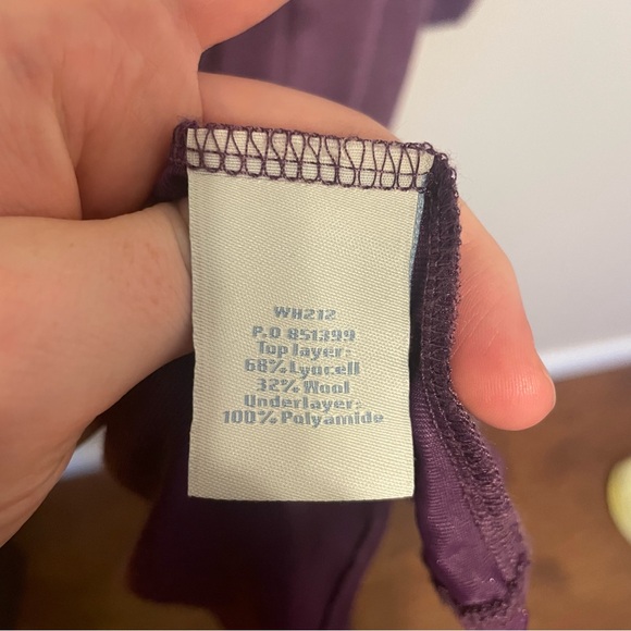 Boden Purple Long Sleeve V-Neck Twist Front Detail Wool Blend Size 6L Lined - Picture 6 of 6